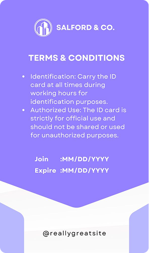 Student ID Card - Design 1 - Back